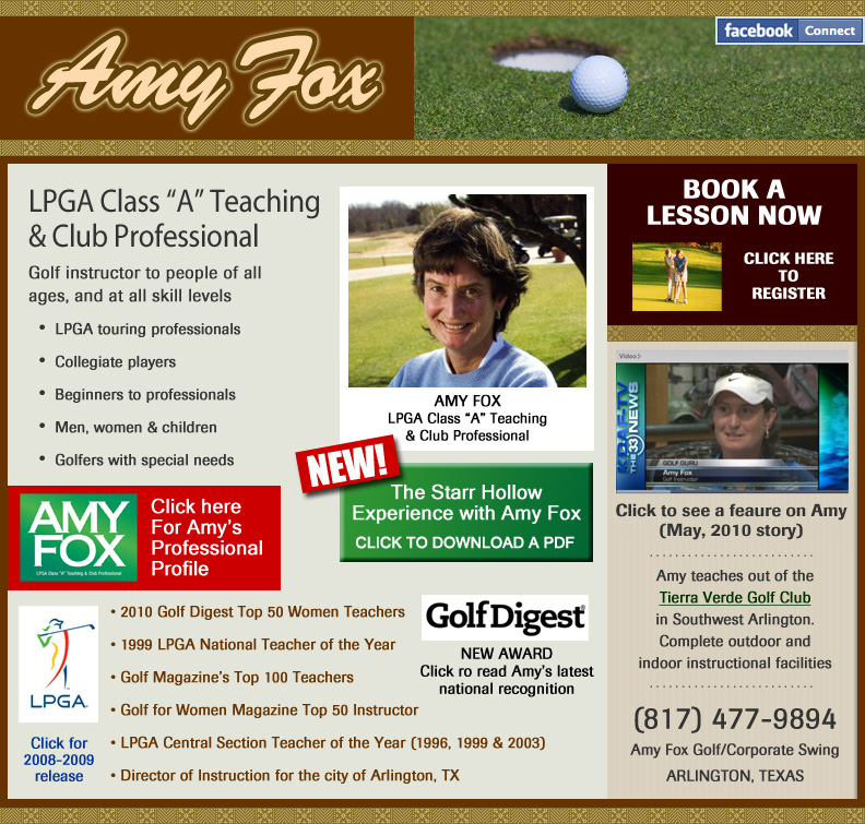 Golf instruction Fort Worth, Arlington TX Amy Fox